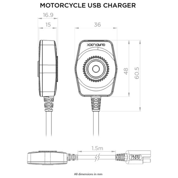 Quad Lock Motorcycle USB Charger - Image 4
