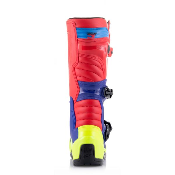 Alpinestars Tech-3 MX Boots Bright Red/Dark Blue/Fluoro Yellow - Image 6